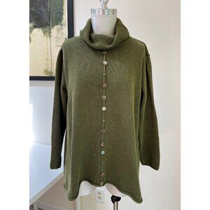 Pure Handknit® Cotton Sweater with Decorative Buttons